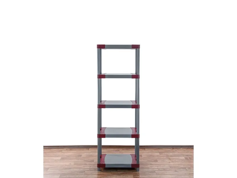 PROREGAL Kunststoffregal Big Grey Bear Tall HxBxT 180 x 70 x 46 cm Fachlast 160 kg Grau/Rot