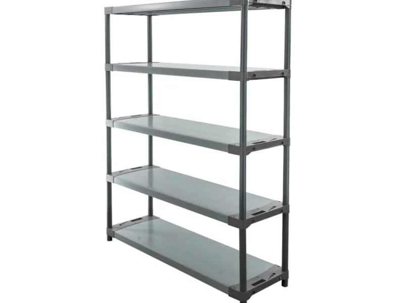 PROREGAL Kunststoffregal Grey Bear Tall HxBxT 180 x 130 x 46 cm Fachlast 70 kg Grau