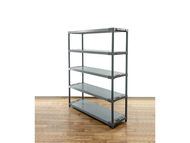 PROREGAL Kunststoffregal Grey Bear Tall HxBxT 180 x 130 x 46 cm Fachlast 70 kg Grau