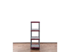 Discount PROREGAL Kunststoffregal Grey Bear Low HxBxT 138 x 60 x 46 cm Fachlast 120 kg Grau/Rot Grau-Rot