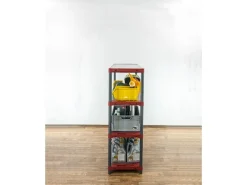 PROREGAL Kunststoffregal Grey Bear Low HxBxT 138 x 130 x 46 cm Fachlast 70 kg Grau/Rot