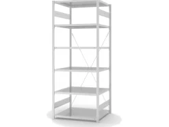 Sale PROREGAL Lebensmittel Fachbodenregal Stecksystem T-Profil Grundregal HxBxT 250 x 100 x 80 cm 6 Ebenen Fachlast 130 kg Hygienische Beschichtung Weiß