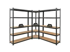 PROREGAL Mega Deal 1 x Eckregal & 2x Schwerlastregal Ragnar HxBxT 180 x 190 x 40 cm Fachlast 175 kg Kellerregal Steckregal Garagenregal