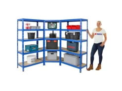 PROREGAL Mega Deal Tiger 1x Eckregal & 2x Schwerlastregal 180x 90x 45 cm Fachlast 175 & 265 kg