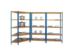 New PROREGAL Mega Deal 1x Eckregal & 2x Schwerlastregal Muli HxBxT 180 x 180 x 40 cm Fachlast 200 kg Blau-Orange Mega Deal 1x Eckregal + 2x Schwerlastregal Muli HxBxT 180 x 180 x 40 cm Fachlast 200 kg Blau-Orange