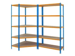 Best PROREGAL Mega Deal 1x Eckregal & 1x Schwerlastregal Muli HxBxT 180 x 180 x 30 cm Fachlast 150 kg Blau-Orange Mega Deal 1x Eckregal + 1x Schwerlastregal Muli HxBxT 180 x 180 x 30 cm Fachlast 150 kg Blau-Orange