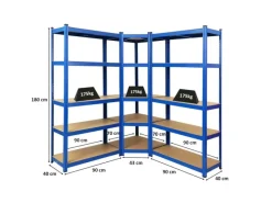PROREGAL Mega Deal 1x Eckregal & 2x Schwerlastregal Ragnar Fachlast 175 kg