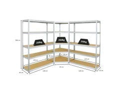 PROREGAL Mega Deal 1x Eckregal & 2x Schwerlastregal Big Elephant S Fachlast 250 kg