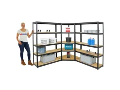 Sale PROREGAL Mega Deal 1x Eckregal & 2x Schwerlastregal Big Elephant S Fachlast 250 kg Schwarz