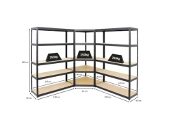 Sale PROREGAL Mega Deal 1x Eckregal & 2x Schwerlastregal Big Elephant S Fachlast 250 kg Schwarz