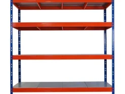 Sale PROREGAL Mega Deal 3x Profi Schwerlastregal Rhino HxBxT 180x200x60cm 4 Stahlplatten-Ebenen Fachlast 500kg Blau/Orange Blau-Orange