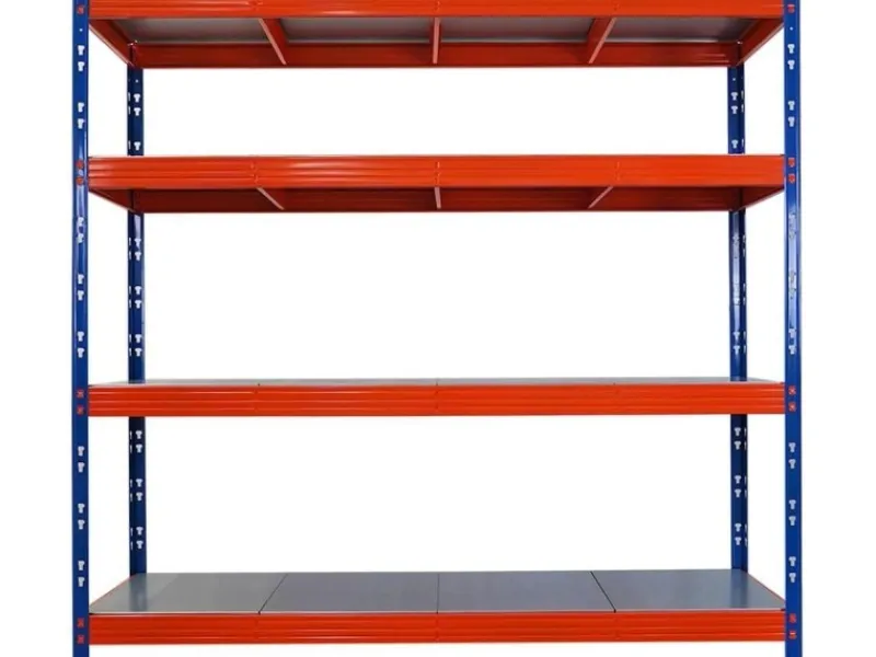 Sale PROREGAL Mega Deal 3x Profi Schwerlastregal Rhino HxBxT 180x200x60cm 4 Stahlplatten-Ebenen Fachlast 500kg Blau/Orange Blau-Orange