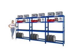 PROREGAL Mega Deal 3x Reifenregal Tiger 180x120x40 cm Bis Zu 12 Reifen Auf 2 Ebenen Mit 2 Fachboden