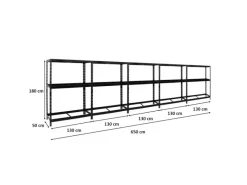 Discount PROREGAL Mega Deal 5x Reifenregal Tiger mit Fachboden HxBxT 180 x 130 x 50 cm Bis Zu Insgesamt 60 Reifen Schwarz