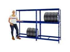 PROREGAL Mega Deal 2x Reifenregal Tiger mit Fachboden HxBxT 180 x 130 x 50 cm Bis Zu Insgesamt 24 Reifen