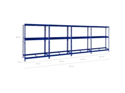 Clearance PROREGAL Mega Deal 4x Reifenregal Tiger mit Fachboden HxBxT 180 x 130 x 50 cm Bis Zu Insgesamt 48 Reifen Blau