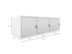 New PROREGAL Mega Deal 3x Schließfachwürfel Cubic XL HxBxT 45 x 45 x 45 cm Grau