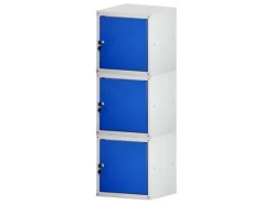 New PROREGAL Mega Deal 3x Schließfachwürfel Cubic HxBxT 35 x 35 x 35 cm Grau-Blau