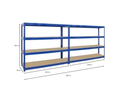 PROREGAL Mega Deal 2x Schwerlastregal Dino HxBxT 180 x 200 x 60 cm Fachlast 600 kg