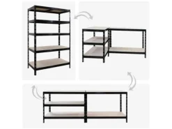 Best PROREGAL Mega Deal 2X Schwerlastregal Tiger HxBxT 180x120x60cm Fachlast 265kg Schwarz