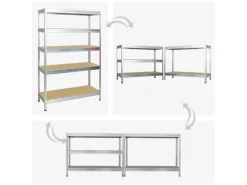 Discount PROREGAL Mega Deal 5x Schwerlastregal Rivet HxBxT 180 x 120 x 45 cm Fachlast 250 kg Verzinkt