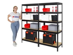 Online PROREGAL Mega Deal 2x Schwerlastregal Rivet HxBxT 180 x 90 x 45 cm Fachlast 250 kg Schwarz