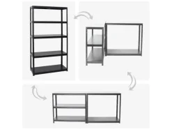 Best PROREGAL Mega Deal 4x Schwerlastregal Steel Eagle HxBxT 180 x 100 x 40 cm Fachlast 130 kg Schwarz