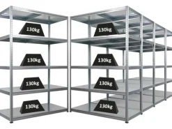 Outlet PROREGAL Mega Deal 5x Schwerlastregal Steel Eagle HxBxT 180x120x60cm Fachlast 130kg Verzinkt