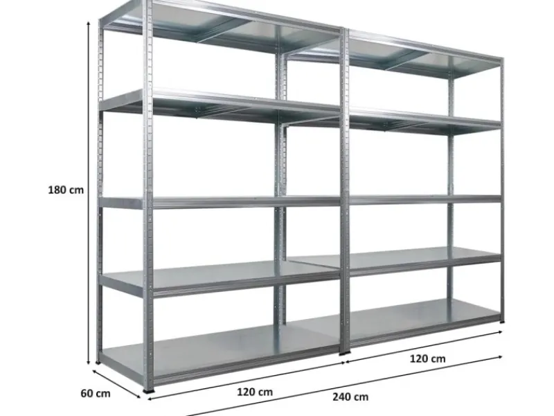 PROREGAL Mega Deal 2x Schwerlastregal Steel Eagle HxBxT 180x120x60cm Fachlast 130kg Verzinkt