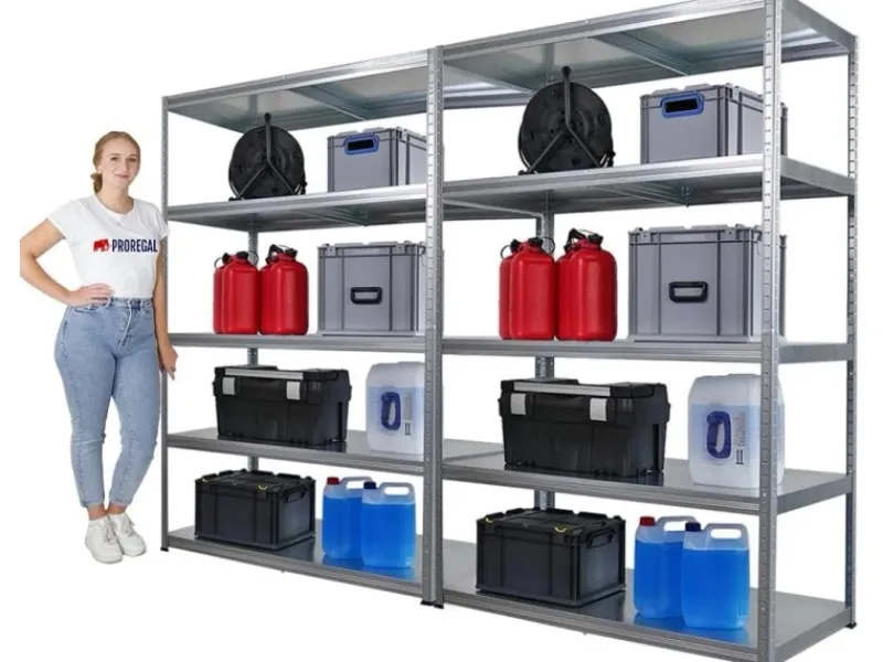 PROREGAL Mega Deal 2x Schwerlastregal Steel Eagle HxBxT 180x120x60cm Fachlast 130kg Verzinkt