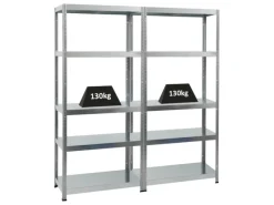 PROREGAL Mega Deal 2x Schwerlastregal Steel Eagle HxBxT 180 x 80 x 40 cm Fachlast 130 kg