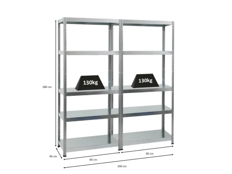 PROREGAL Mega Deal 2x Schwerlastregal Steel Eagle HxBxT 180 x 80 x 40 cm Fachlast 130 kg