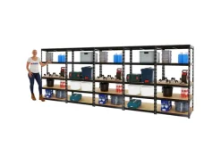 Discount PROREGAL Mega Deal 5x Schwerlastregal Tiger HxBxT 180 x 90 x 60 cm Fachlast 265 kg 5-Ebenen Schwarz