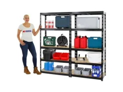 PROREGAL Mega Deal 2x Schwerlastregal Tiger HxBxT 180 x 90 x 45 cm Fachlast 265 kg 5-Ebenen