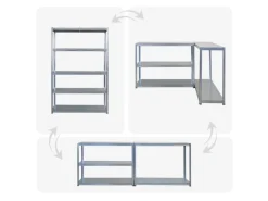 PROREGAL Mega Deal 5x Schwerlastregal Steel Eagle HxBxT 180x120x40 cm Fachlast 130kg Verzinkt