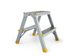 New PROREGAL Metal Double Giraffe Doppelseitige-Aluminium-Stufenstehleiter 2 Stufen 41 cm Hoch 150 kg Tragkraft Leiter Trittleiter Haushaltsleiter