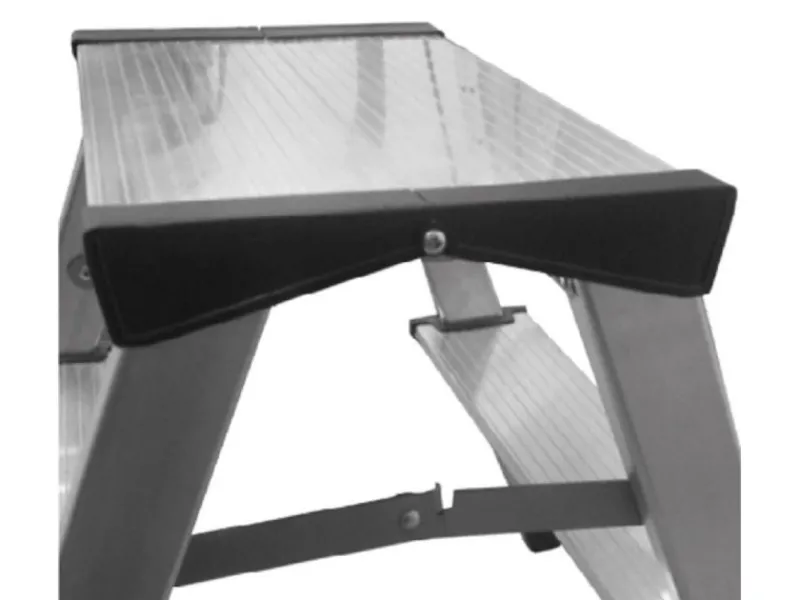 PROREGAL Metal Double Giraffe Doppelseitige-Aluminium-Stufenstehleiter 4 Stufen 125 kg Tragkraft Leiter Trittleiter Stufenleiter Haushaltsleiter