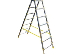 New PROREGAL Metal Double Giraffe Doppelseitige-Aluminium-Stufenstehleiter 7 Stufen 155 cm Hoch 150 kg Tragkraft Leiter Trittleiter Haushaltsleiter