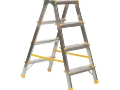 Best PROREGAL Metal Double Giraffe Doppelseitige-Aluminium-Stufenstehleiter 4 Stufen 86 cm Hoch 150 kg Tragkraft Leiter Trittleiter Haushaltsleiter