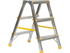 Online PROREGAL Metal Double Giraffe Doppelseitige-Aluminium-Stufenstehleiter 3 Stufen 63 cm Hoch 150 kg Tragkraft Leiter Trittleiter Haushaltsleiter