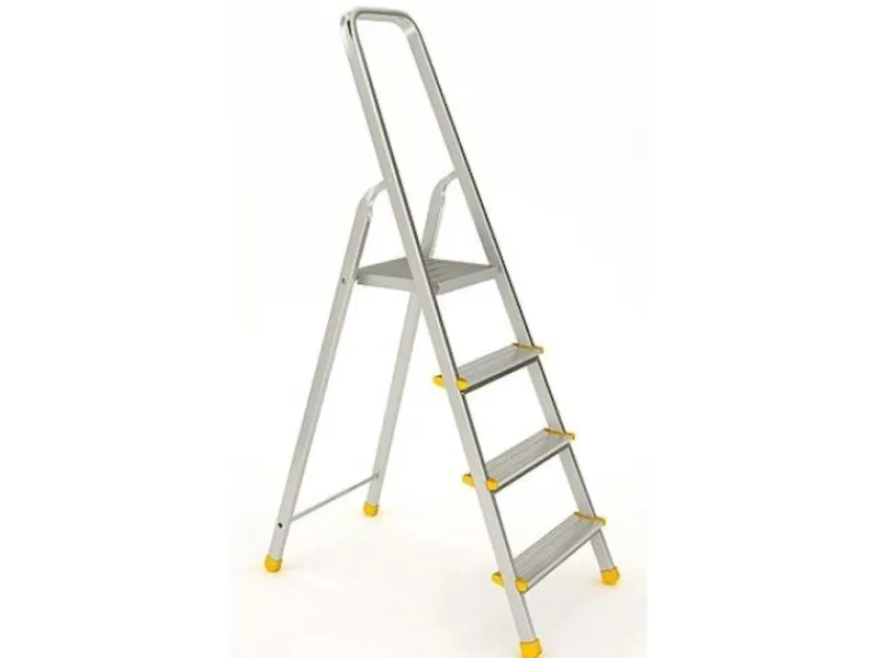 New PROREGAL Metal Single Giraffe Einseitige-Aluminium-Bügelleiter 5 Stufen 171 cm Hoch Leiter Trittleiter Stufenleiter Stehleiter Haushaltsleiter