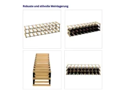 PROREGAL Modulares Weinregal Vinotega Mod Metal HxBxT 22,5 x 92,5 x 24,5 cm 9 x 2 Flaschen Massives Kiefernholz Natur