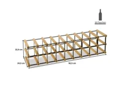 PROREGAL Modulares Weinregal Vinotega Mod Metal HxBxT 22,5 x 92,5 x 24,5 cm 9 x 2 Flaschen Massives Kiefernholz Natur