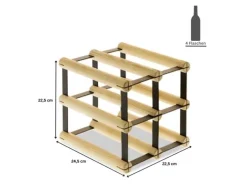 Sale PROREGAL Modulares Weinregal Vinotega Mod Metal HxBxT 22,5 x 22,5 x 24,5 cm 2 x 2 Flaschen Massives Kiefernholz Geölt Braun