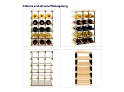 PROREGAL Modulares Weinregal Vinotega Mod Metal HxBxT 52,5 x 32,5 x 24,5 cm 3 x 5 Flaschen Massives Kiefernholz Geölt