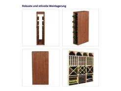 Hot PROREGAL Modulares Weinregal Vincellar Mod HxBxT 60 x 12 x 30 cm Schmal Modul Für 6 Flaschen Massives Kiefernholz Geölt Braun