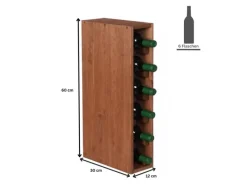 Hot PROREGAL Modulares Weinregal Vincellar Mod HxBxT 60 x 12 x 30 cm Schmal Modul Für 6 Flaschen Massives Kiefernholz Geölt Braun