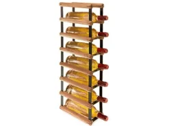 Hot PROREGAL Modulares Weinregal Vinotega Mod Metal HxBxT 72,5 x 12,5 x 24,5 cm 1 x 7 Flaschen Massives Kiefernholz Geölt Braun