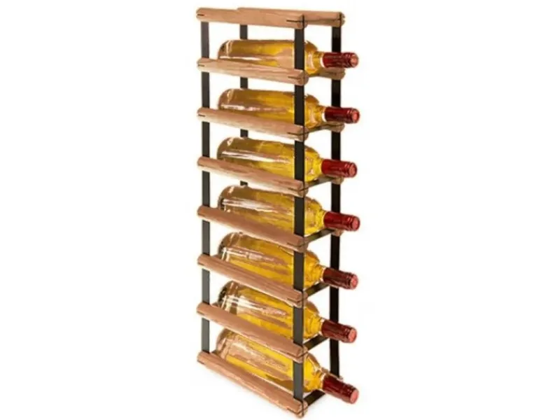 Hot PROREGAL Modulares Weinregal Vinotega Mod Metal HxBxT 72,5 x 12,5 x 24,5 cm 1 x 7 Flaschen Massives Kiefernholz Geölt Braun