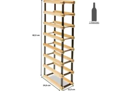 Hot PROREGAL Modulares Weinregal Vinotega Mod Metal HxBxT 72,5 x 12,5 x 24,5 cm 1 x 7 Flaschen Massives Kiefernholz Geölt Braun